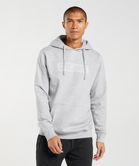 Men's Gymshark Block Hoodie Light Grey | NZ 7GNVDA